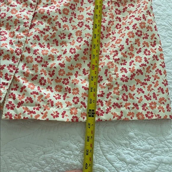 Women’s Lands’ End pink & orange floral trench coat trending fall 2025 - Picture 9 of 11